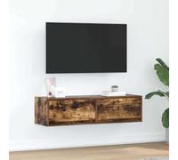 Meuble TV Mural Moderne avec Rangement, Design Épuré pour Salon, Finition Bois d'Ingénierie Lisse, Montage Facile, Étagères Modulaires, Entretien Simplifié,