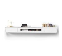 Meuble TV mural moderne en bois massif avec tiroirs de rangement, centre de divertissement élégant pour salon, console TV pour installation sous TV