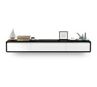 Meuble TV mural moderne flottant avec tiroir de rangement et porte Console multimédia élégante de 220 cm pour salon gain de place Centre de divertissement avec design élégant