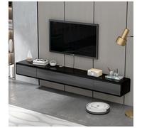 Meuble TV mural moderne flottant avec tiroir de rangement et porte de 220 cm pour économiser de l'espace pour le salon, console multimédia élégante, solution de décoration d'intérieur