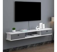 Meuble TV mural moderne Porta TV Sospeso in Legno, centre de divertissement élégant avec gestion des câbles pour le salon, design compact