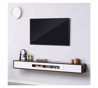 Meuble TV Mural Moderne Smart Home, 78,7 Pouces, Console multimédia en Bois avec 2 tiroirs, Solution de Rangement élégante en Finition Noyer et Blanc