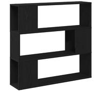 Meuble TV mural moderne - vidaXL - 100x24x94 cm - Chêne noir - Bois d'ingénierie - 3 étagères - Assemblage requis