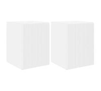 Meuble TV mural moderne - vidaXL - Blanc - Bois d'ingénierie - 30x31x40 cm - 2 portes - 2 étagères - Gain de place