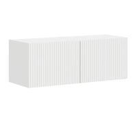 Meuble TV mural moderne - vidaXL - Blanc - Bois d'ingénierie - 39x31x29,5 cm - 2 portes - 2 étagères - Assemblage requis