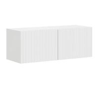Meuble TV mural moderne - vidaXL - Blanc brillant - Bois d'ingénierie - 39x31x29,5 cm - 2 portes - 2 étagères