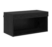 Meuble TV mural moderne - vidaXL - Chêne noir - 60x30x30 cm - Bois d'ingénierie - Éclairage LED - Montage mural