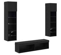 vidaXL Unité murale de TV 6 pcs Chêne noir Bois d'ingénierie