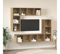 Meuble TV Mural Modulaire avec Rangement Cube, Set de 4 Éléments pour Salon Moderne, Design Gain de Place et Montage Facile, Matériau Résistant