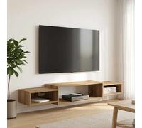 vidaXL Meuble TV Mural Montage Mural Gris béton 140 x 28 x 21 cm, Centre de Divertissement Moderne, Meuble Suspendu, étagère Murale, Rangement stylé pour Chambre