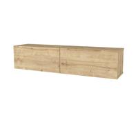 Meuble TV mural Nolven 135 x 32 x 30 cm effet chêne