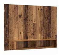 vidaXL Meuble TV mural rustique 120x23,5x90 cm Bois d'ingénierie Bois ancien 2 étagères