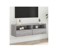vidaXL Meuble TV mural Sonoma gris 100x30x30 cm bois d'ingénierie