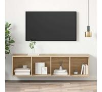 Meuble TV Mural Suspendu Armoire de Télévision Blanc Bois d’Ingénierie vidaXL