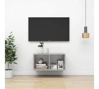 Meuble TV Mural Suspendu Armoire de Télévision Blanc Bois d’Ingénierie vidaXL