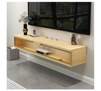 Meuble TV Mural Suspendu, Meuble TV Console Moderne avec Rangement, Meuble Multimédia en Bois avec Portes Abattantes, pour Salon Ou Chambre(Natural,120x23x20.2 cm)