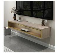 Meuble TV Mural Suspendu, Meuble TV Console Moderne avec Rangement, Meuble Multimédia en Bois avec Portes Abattantes, pour Salon Ou Chambre(Grey,80x23x20.2 cm)
