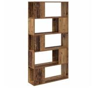 Meuble TV mural - vidaXL - 80x24x155 cm - Bois d'ingénierie - Marron - 5 étagères - Effet vieilli - Rustique - Durable