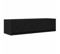 Meuble Tv Vidaxl Noir Chêne 100x31x25,5 Cm Bois D'ingénierie Noir