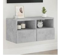vidaXL Meuble TV mural gris béton 60x30x30 cm bois d'ingénierie836860 Gris G