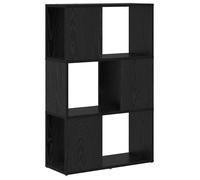 Meuble TV mural - vidaXL - Noir - 60x24x94 cm - Bois d'ingénierie - 4 étagères - Assemblage requis - Design moderne