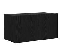 Meuble TV mural - vidaXL - Noir - 60x30x30 cm - Bois d'ingénierie - Étagères intégrées - 2 portes - Rangement caché