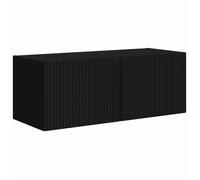 Meuble TV mural - vidaxl - Noir - 60x31x29.5 cm - Bois d'ingénierie - Porte à charnière pivotante - 2 étagères