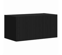 Meuble TV mural - vidaxl - Noir - 60x31x29.5 cm - Bois d'ingénierie - Porte à charnière pivotante - Étagère murale