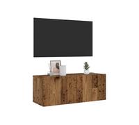 vidaXL Meuble TV mural Vieux bois – en bois d'ingénierie 80×30×30 cm