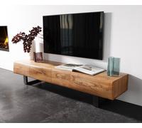 Meuble TV New Live-Edge 175 cm acacia naturel 4 portes patins métal noir
