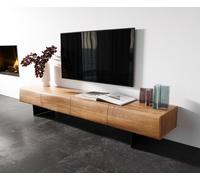 Meuble - TV New Live-Edge 200 cm acacia naturel 4 portes pied flottant métal noir