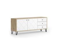 Meuble TV Nizza 150.2x60.2cm avec 3 tiroirs et 2 portes Chêne Artisan Vicco 57495