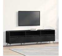 Meuble TV - Noir - 150x30x44,5 cm - Bois d'ingénierie - 3 tiroirs