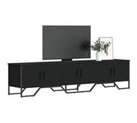 vidaXL Meuble TV Noir 180x34x41 cm Bois d'ingénierie, Support TV, Buffet TV, Meuble multimédia, Banc TV, Meuble HiFi, Centre de Divertissement