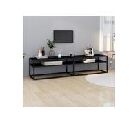 vidaXL Meuble TV Armoire Basse Centre de Divertissement Meuble Stéréo Salon Salle de Séjour Maison Intérieur Noir 180x40x40,5 cm Verre Trempé