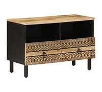 Meuble TV noir 70x33,5x46 cm bois massif manguier brut banc TV vidaXL
