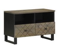 Vidaxl Meuble Tv Noir 70x33x46 Cm Bois Massif De Manguier Marron