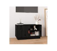 Meuble TV Noir 70x34x40 cm Bois de pin massif818239