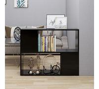 Meuble TV, noir, 80 x 24 x 63 cm, élégante console multimédia en bois avec compartiment ouvert, organiseur cube élégant pour le salon et la bibliothèque