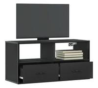 vidaXL Armoire TV noire 80x31x39,5 cm Bois composite et métal