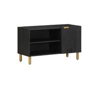 Vidaxl Meuble Tv Noir 80x33x46 Cm Bois D'ingénierie Marron