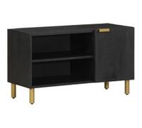 Meuble TV noir 80x33x46 cm bois d ingénierie G