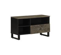 Meuble TV noir 80x33x46 cm bois massif de manguier banc TV meuble télé vidaXL