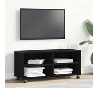 Meuble TV - Noir - 90x35x35 cm - Bois d'ingénierie - Finition mate
