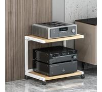 Meuble TV noir à roulettes, tour audio d'angle, étagère de rangement à 5 niveaux pour console de jeux, platine vinyle, équipement audiovisuel, gestion des câbles, meuble de rangement gain de place p