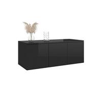 Meuble TV Noir brillant 80x34x30 cm Aggloméré