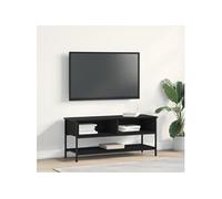 Meuble TV - Chêne Noir - 100x35x45 cm - Bois d'ingénierie - Style Contemporain