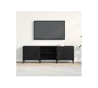 Meuble TV Noir Chêne 150x30x50 cm Bois d ingénierie