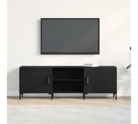 Meuble TV Noir Chêne 150x30x50 cm Bois d ingénierie G
