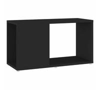 Meuble TV Noir Moderne 60 cm, Meuble Bas pour Télévision avec 2 Portes et 2 Étagères, Rangement Salon en Bois d'Ingénierie Stable pour LED LCD, Console TV Élégante pour Salon et Bureau